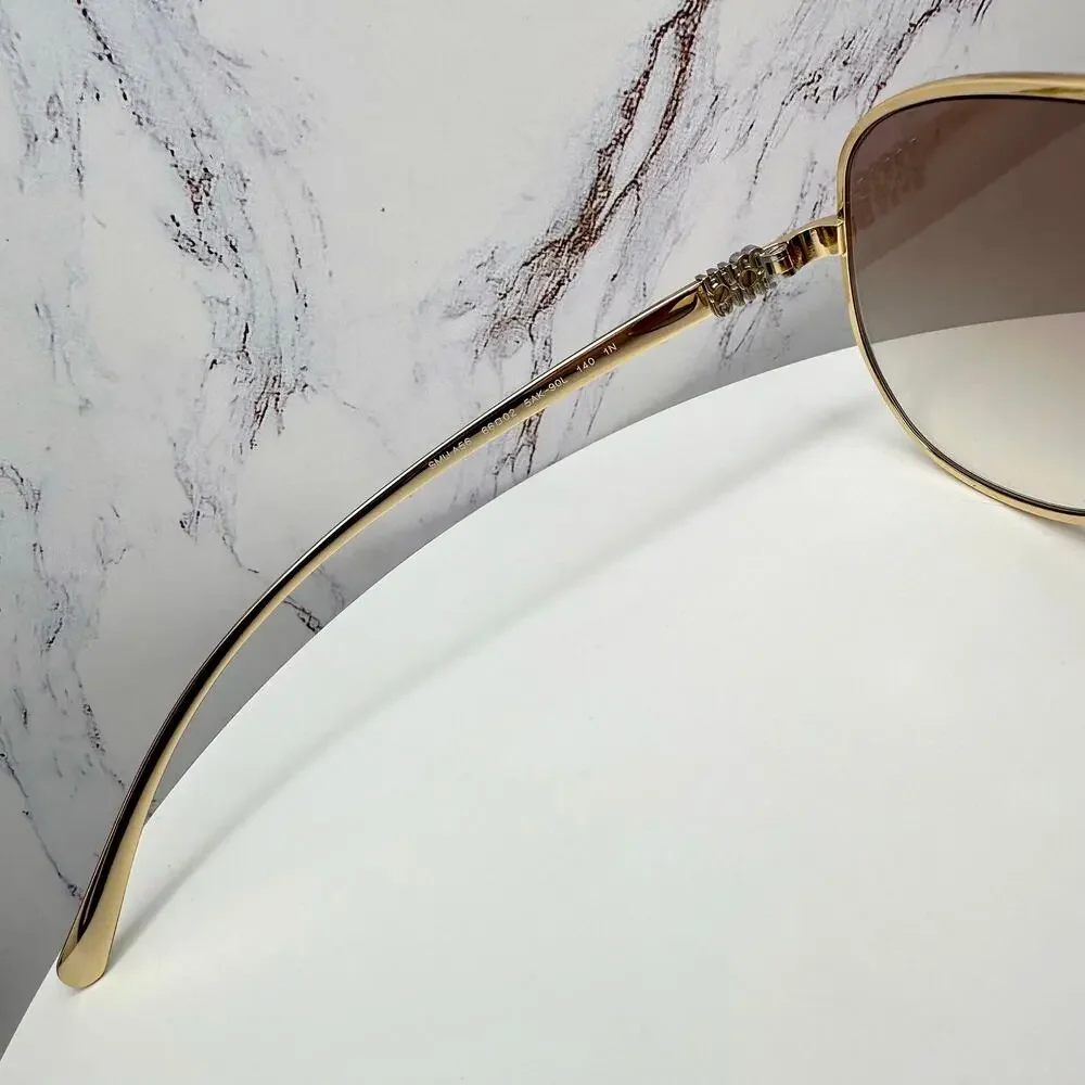 New MIU MIU Sunglasses MU A56S 5AK90L Gold Brown Gradient Metal Pilot Aviator - Picture 14 of 16